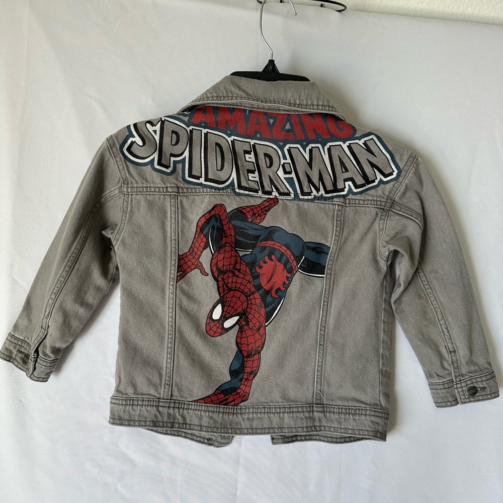 Marvel Spider-Man Kids Jean Jacket - Gray and Red